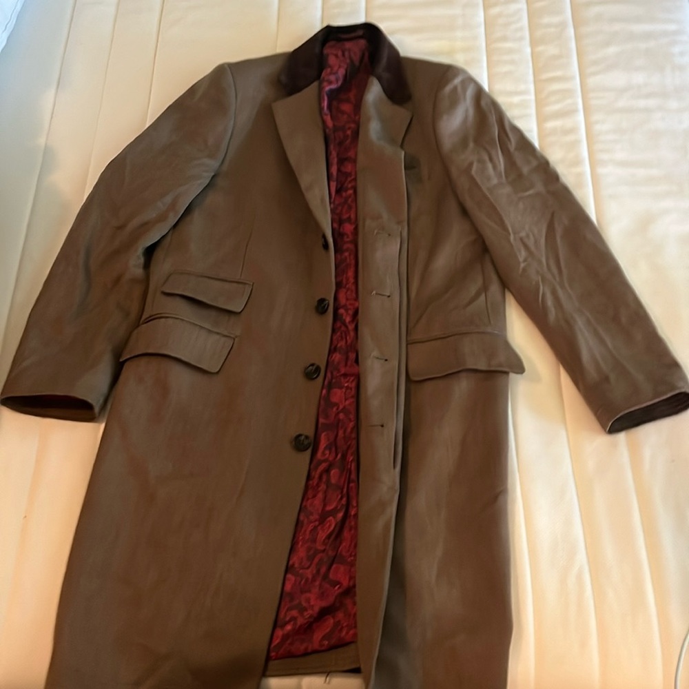 Hawes & Curtis Jermyn Street London Tailored Brown Long Coat - Size 40